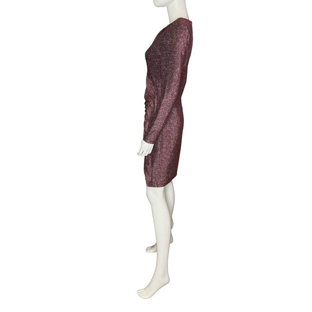Eliza J Women's Metallic Ruched Sheath Dress Wine Sz 10 NWT - Picture 4 of 10